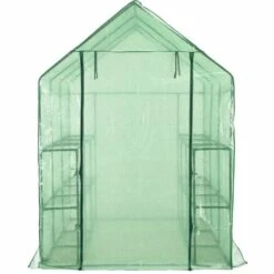 LES TENDANCES Serre De Plain-pied Avec 12 étagères Acier 143x214x196 Cm -France Serre de jardin Soldes 2022 66923393 4