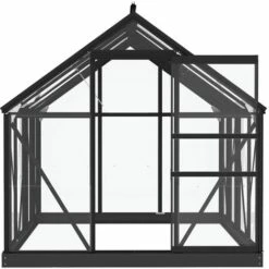 LES TENDANCES Serre En Verre Anthracite 155x200,5x191 Cm Aluminium -France Serre de jardin Soldes 2022 66924105 5