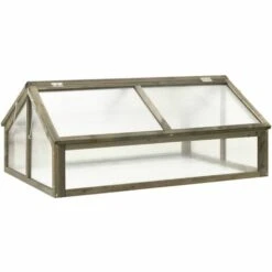 LES TENDANCES Serre Gris 114x80x50 Cm Bois De Sapin