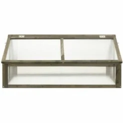 LES TENDANCES Serre Gris 114x80x50 Cm Bois De Sapin -France Serre de jardin Soldes 2022 66924961 4