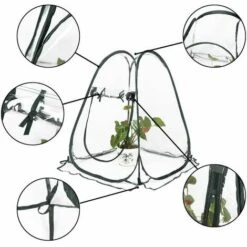 Mini Serre Pop Up Grow House, Couverture De Serre Intérieure Extérieure En PVC, Petit Abri De Fleurs De Jardin Portable - 70 X 70 X 80 Cm-thsinde -France Serre de jardin Soldes 2022 66963535 3