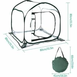 YIENJAOY Mini Serre Et Serre De Balcon, AGILITY Mini Serre Pop Up Grow House, Couverture De Serre Intérieure Extérieure En PVC, Petit Abri De Fleurs De Jardin Portable - 80 X 80 X 80 Cm -France Serre de jardin Soldes 2022 67905637 3