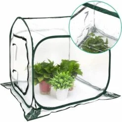 YIENJAOY Mini Serre Et Serre De Balcon, AGILITY Mini Serre Pop Up Grow House, Couverture De Serre Intérieure Extérieure En PVC, Petit Abri De Fleurs De Jardin Portable - 80 X 80 X 80 Cm -France Serre de jardin Soldes 2022 67905637 4