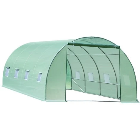 HOMCOM Serre De Jardin Tunnel 6L X 3l X 2H M Châssis Tubulaire Acier Galvanisé Renforcé 2,5 Cm 8 Fenêtres 1 Porte Vert - Vert 3 HOMCOM Serre De Jardin Tunnel 6L X 3l X 2H M Châssis Tubulaire Acier Galvanisé Renforcé 2,5 Cm 8 Fenêtres 1 Porte Vert - Vert