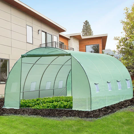 HOMCOM Serre De Jardin Tunnel 6L X 3l X 2H M Châssis Tubulaire Acier Galvanisé Renforcé 2,5 Cm 8 Fenêtres 1 Porte Vert - Vert 4 HOMCOM Serre De Jardin Tunnel 6L X 3l X 2H M Châssis Tubulaire Acier Galvanisé Renforcé 2,5 Cm 8 Fenêtres 1 Porte Vert - Vert – Image 2