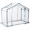 Outsunny Serre De Jardin Balcon Terrasse Serre Pour Tomates 1,8L X 1l X 1,68H M Acier PVC Imperméable Transparent Vert - Transparent