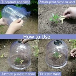 OYLDA 6 Packs De Couvercles De Cloche En Plastique Pour Protéger Les Plantes De L'humidité, 10" De Diamètre X 7,5" De Hauteur, Mini-serre -France Serre de jardin Soldes 2022 68138301 3