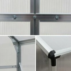 ALICE'S GARDEN Serre De Jardin CHENE En Polycarbonate 5m² Avec Base. 2 Lucarnes De Toit. Gouttière. Polycarbonate 4mm - Transparent -France Serre de jardin Soldes 2022 7005959 3