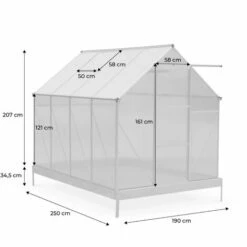 ALICE'S GARDEN Serre De Jardin CHENE En Polycarbonate 5m² Avec Base. 2 Lucarnes De Toit. Gouttière. Polycarbonate 4mm - Transparent -France Serre de jardin Soldes 2022 7005959 5
