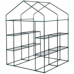 Serre De Jardin Avec Bâche Armée Transparent PVC Gardiun Double Leaf 143x143x195 Cm -France Serre de jardin Soldes 2022 7266160 3