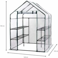 Serre De Jardin Avec Bâche Armée Transparent PVC Gardiun Double Leaf 143x143x195 Cm -France Serre de jardin Soldes 2022 7266160 5