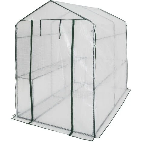 TECTAKE Serre De Jardin 2,2 M² + Bâche Armée Transparent - Blanc 4 TECTAKE Serre De Jardin 2,2 M² + Bâche Armée Transparent - Blanc – Image 3