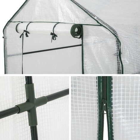 TECTAKE Serre De Jardin 2,2 M² + Bâche Armée Transparent - Blanc 5 TECTAKE Serre De Jardin 2,2 M² + Bâche Armée Transparent - Blanc – Image 4