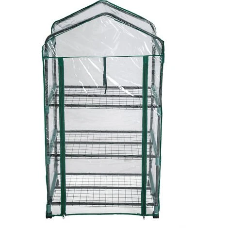 TECTAKE Serre De Jardin 0,36 M² Avec Bâche Souple Transparent - Blanc Transparent 4 TECTAKE Serre De Jardin 0,36 M² Avec Bâche Souple Transparent - Blanc Transparent – Image 2