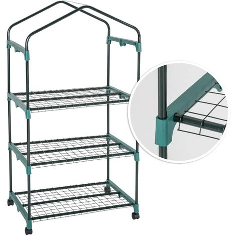 TECTAKE Serre De Jardin 0,36 M² Avec Bâche Souple Transparent - Blanc Transparent 5 TECTAKE Serre De Jardin 0,36 M² Avec Bâche Souple Transparent - Blanc Transparent – Image 3