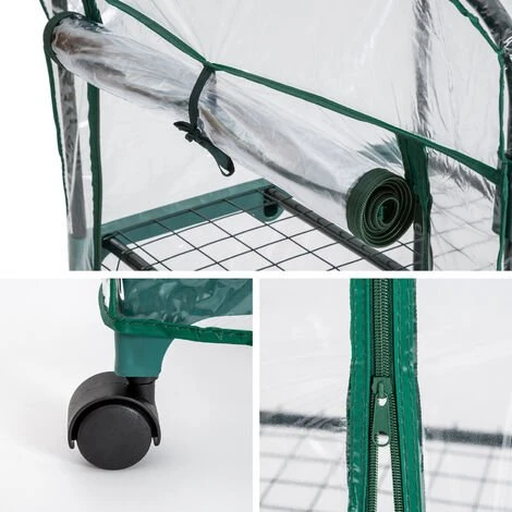 TECTAKE Serre De Jardin 0,36 M² Avec Bâche Souple Transparent - Blanc Transparent 6 TECTAKE Serre De Jardin 0,36 M² Avec Bâche Souple Transparent - Blanc Transparent – Image 4