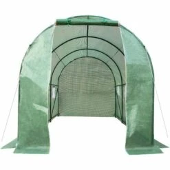 TECTAKE Serre Tunnel De Jardin 7 M² Avec 1 Bâche En Polyéthylène Vert - Vert -France Serre de jardin Soldes 2022 7514383 3
