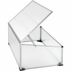 TECTAKE Mini Serre De Jardin En Aluminium 102 Cm X 61 Cm X 41 Cm - Blanc Transparent -France Serre de jardin Soldes 2022 7514438 3
