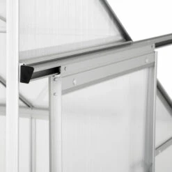 TECTAKE Serre De Jardin Polycarbonate Adoss?e 2,39 M² + 1 Lucarne - Blanc Transparent -France Serre de jardin Soldes 2022 7514490 4