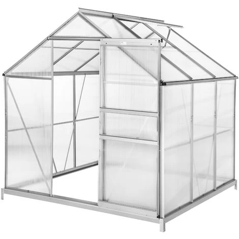 TECTAKE Serre De Jardin Polycarbonate 3,7 M² + 1 Embase En Acier - Blanc Transparent 3 TECTAKE Serre De Jardin Polycarbonate 3,7 M² + 1 Embase En Acier - Blanc Transparent
